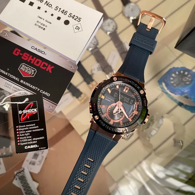 Casio G-Shock GA-2100 Rose Gold and Blue-Gray Sports Watch 6