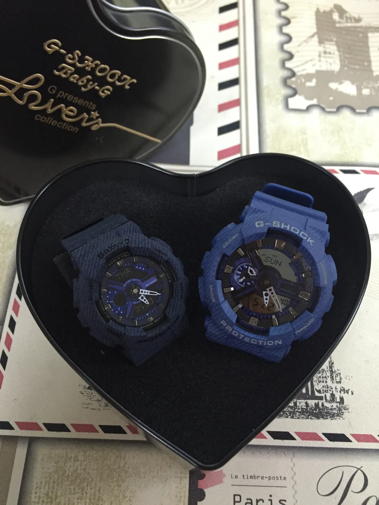 Casio G-Shock x नीला काला टेक्स्चर्ड रेजिन केस एनालॉग-डिजिटल डिस्प्ले घड़ी 2