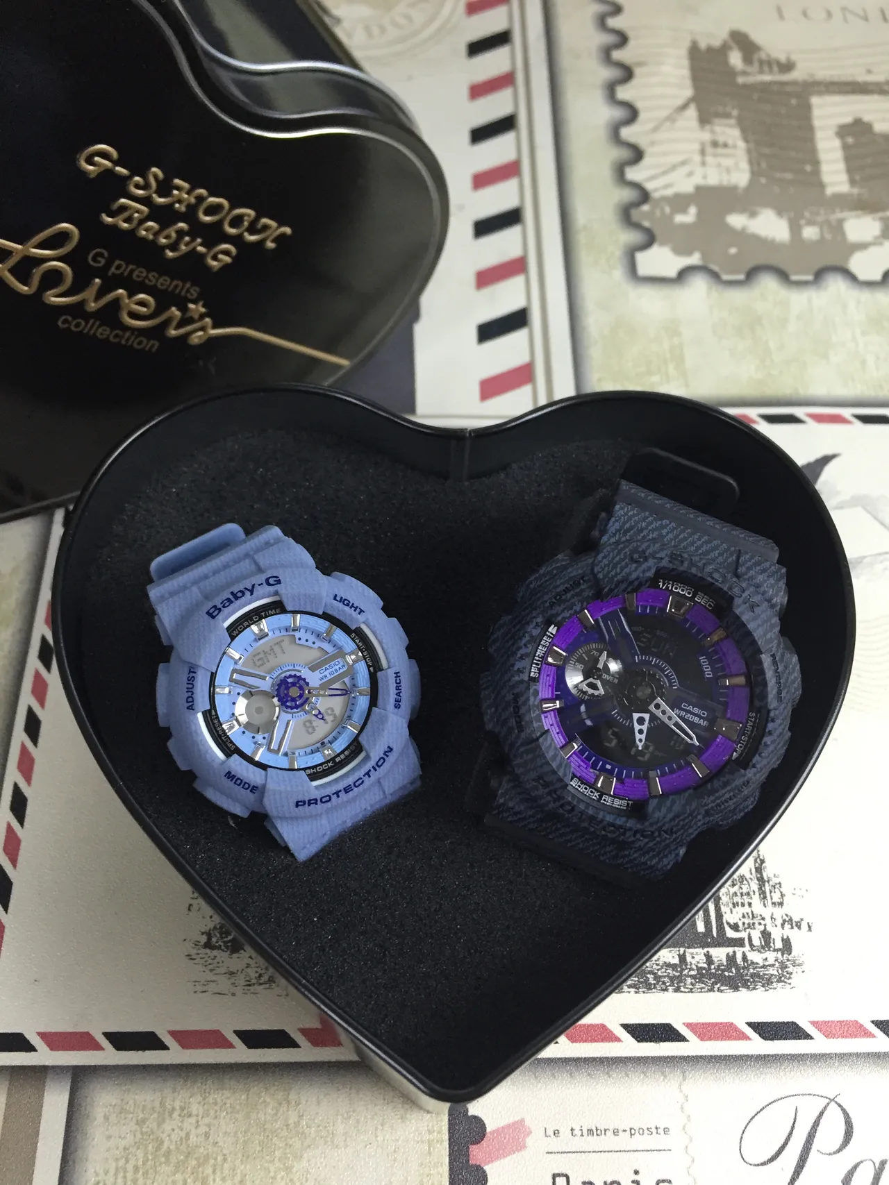 Casio G-Shock x नीला काला टेक्स्चर्ड रेजिन केस एनालॉग-डिजिटल डिस्प्ले घड़ी 4