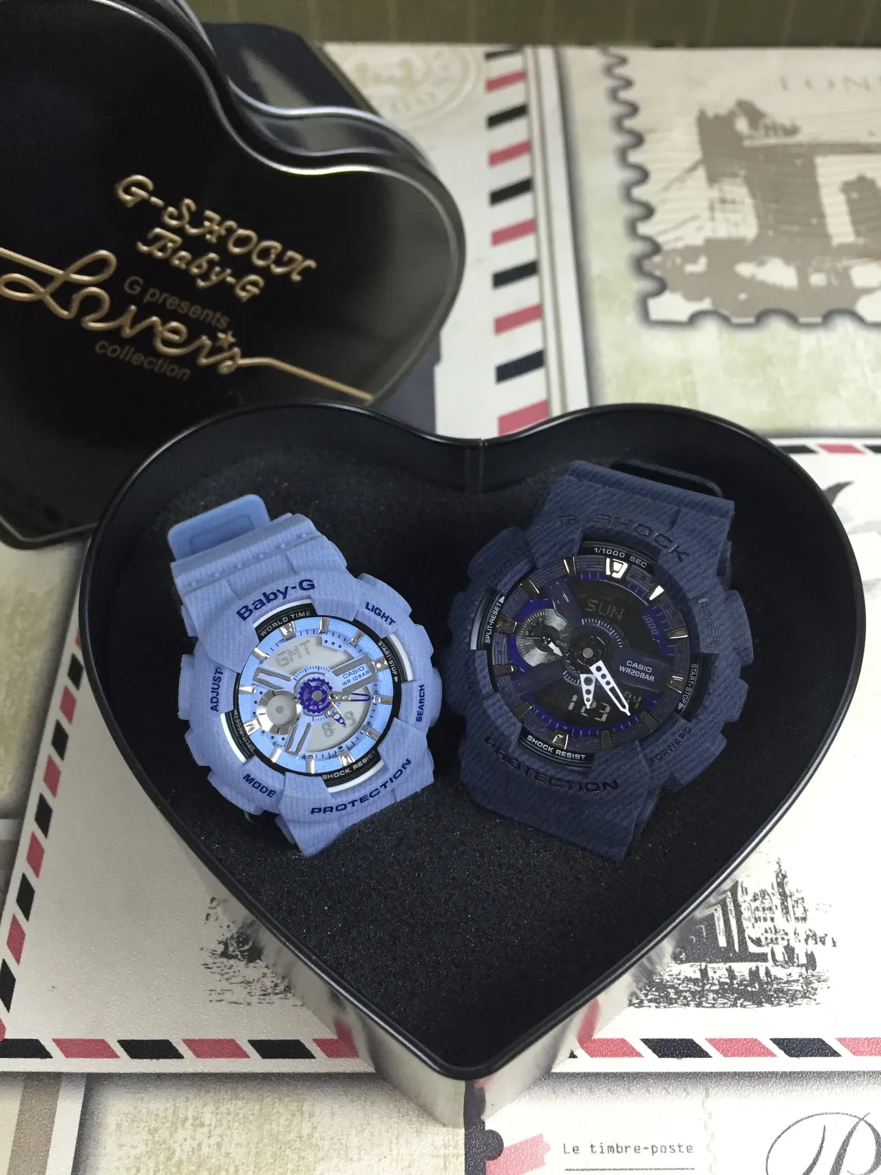 Casio G-Shock x नीला काला टेक्स्चर्ड रेजिन केस एनालॉग-डिजिटल डिस्प्ले घड़ी 5