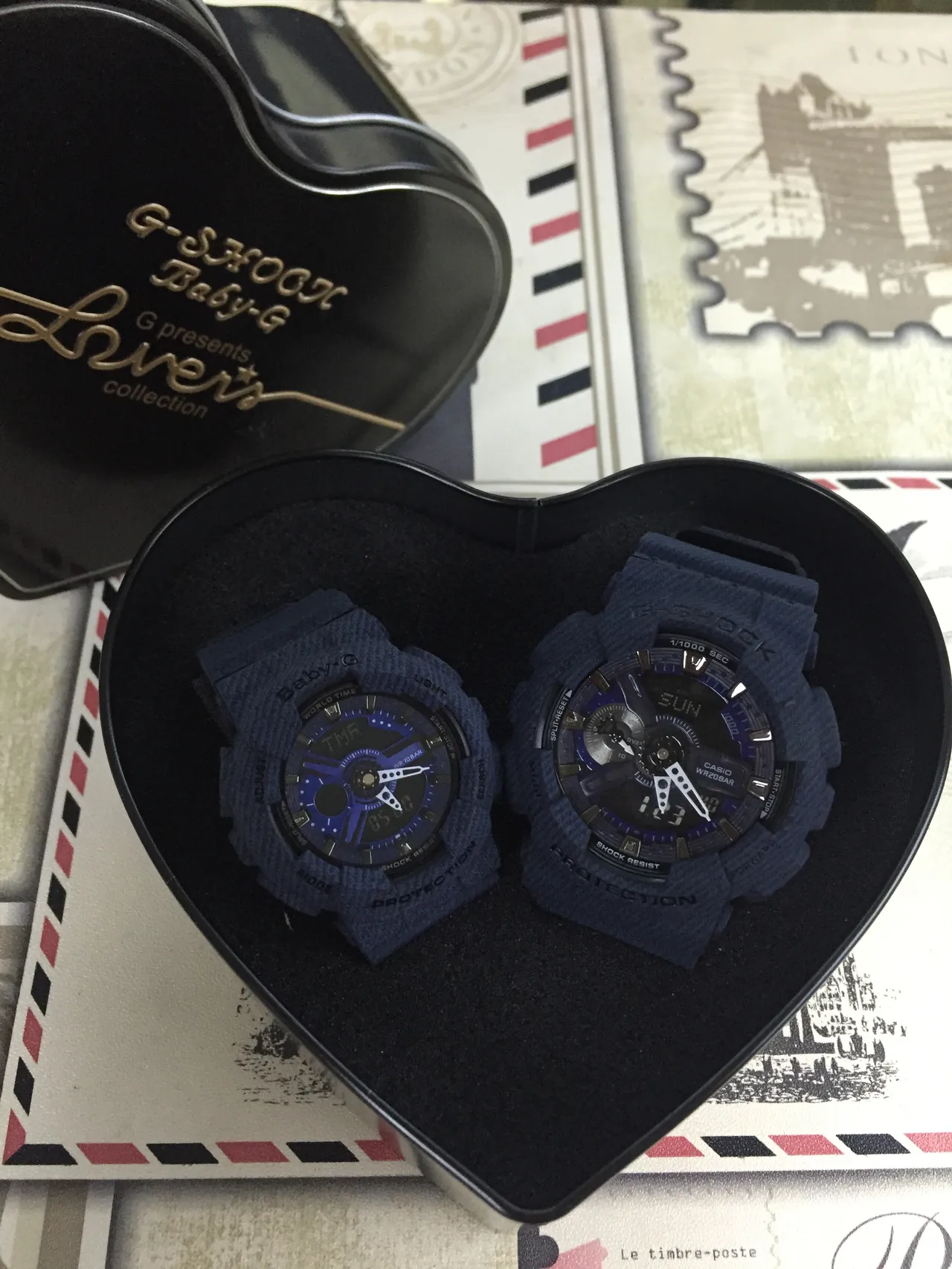 Casio G-Shock x नीला काला टेक्स्चर्ड रेजिन केस एनालॉग-डिजिटल डिस्प्ले घड़ी 6