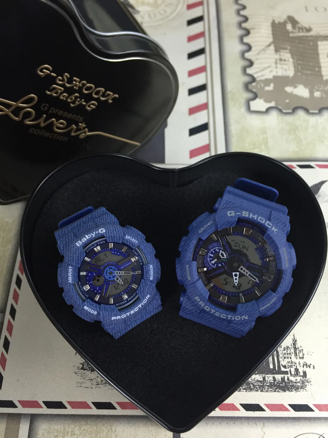 Casio G-Shock x नीला काला टेक्स्चर्ड रेजिन केस एनालॉग-डिजिटल डिस्प्ले घड़ी 8
