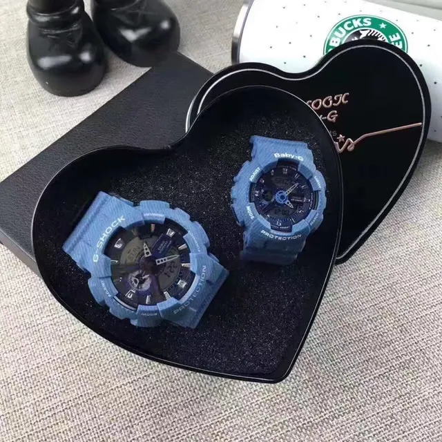 Casio G-Shock x नीला काला टेक्स्चर्ड रेजिन केस एनालॉग-डिजिटल डिस्प्ले घड़ी 11
