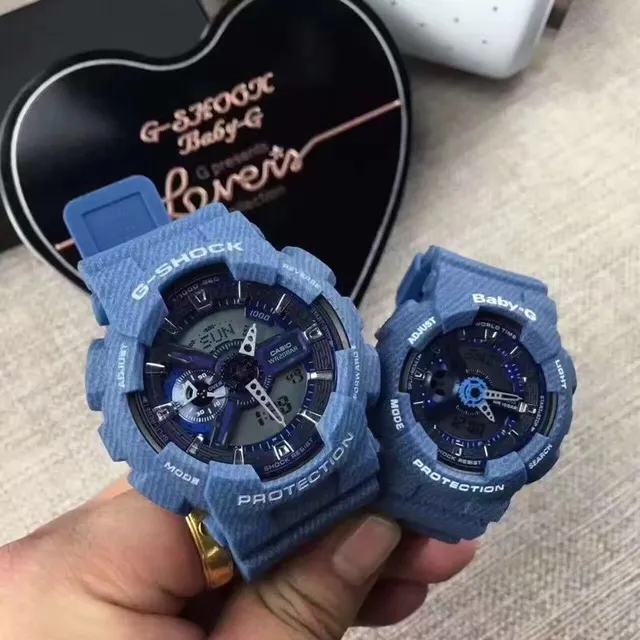 Casio G-Shock x नीला काला टेक्स्चर्ड रेजिन केस एनालॉग-डिजिटल डिस्प्ले घड़ी 14