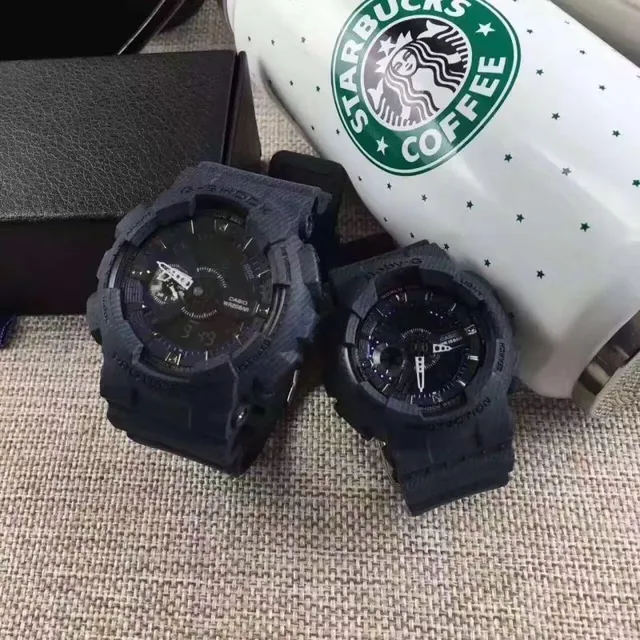 Casio G-Shock x नीला काला टेक्स्चर्ड रेजिन केस एनालॉग-डिजिटल डिस्प्ले घड़ी 18