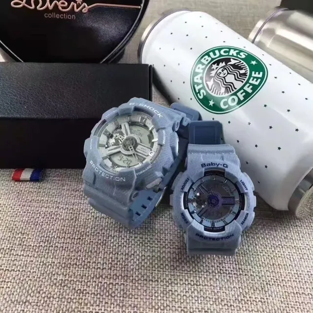 Casio G-Shock x नीला काला टेक्स्चर्ड रेजिन केस एनालॉग-डिजिटल डिस्प्ले घड़ी 19