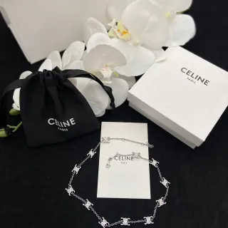 Celine Triomphe चांदी Logo चेन कंगन