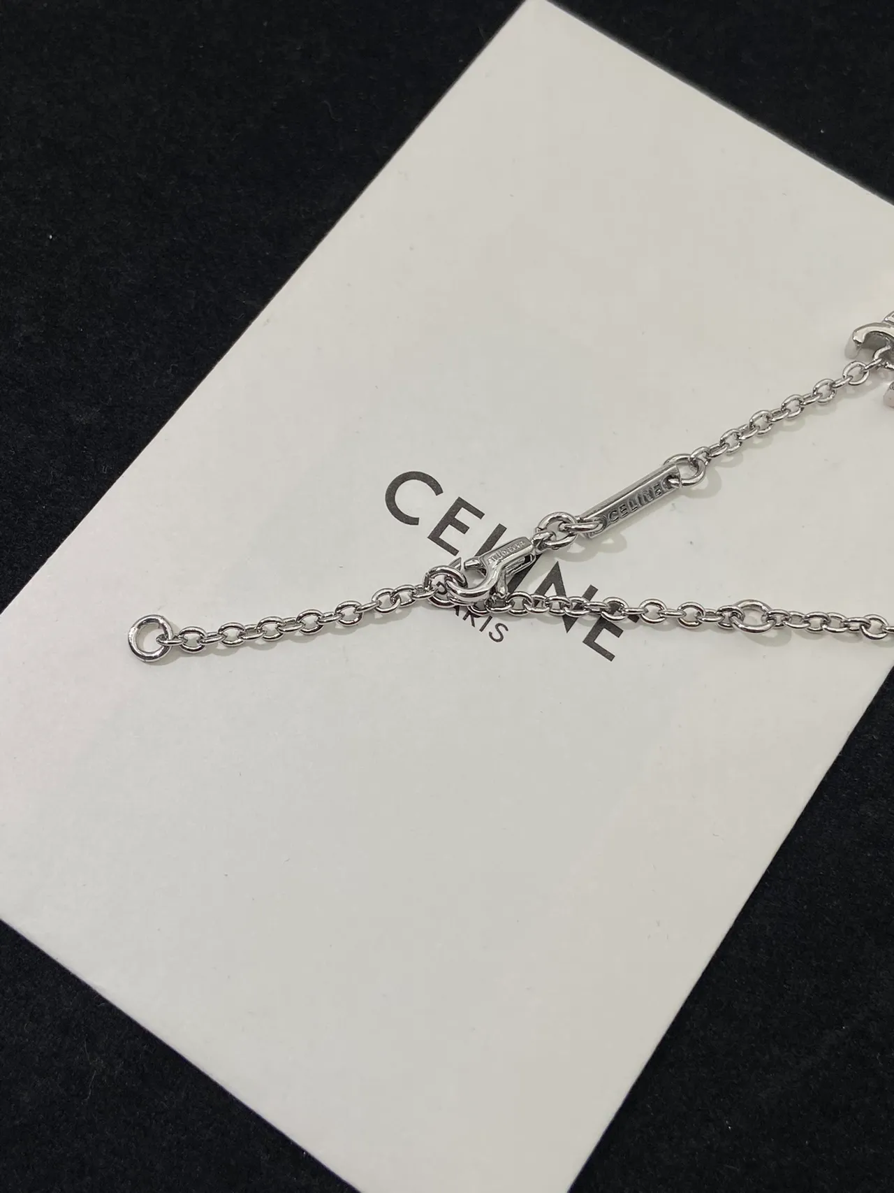 Celine Triomphe Pulsera Cadena Logo Plata 2