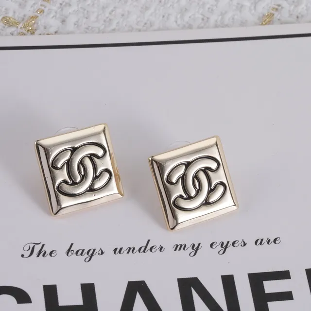 Chanel CC Logo ब्रोच चांदी काला चौकोर धातुकी Interlocking ब्रोच 4