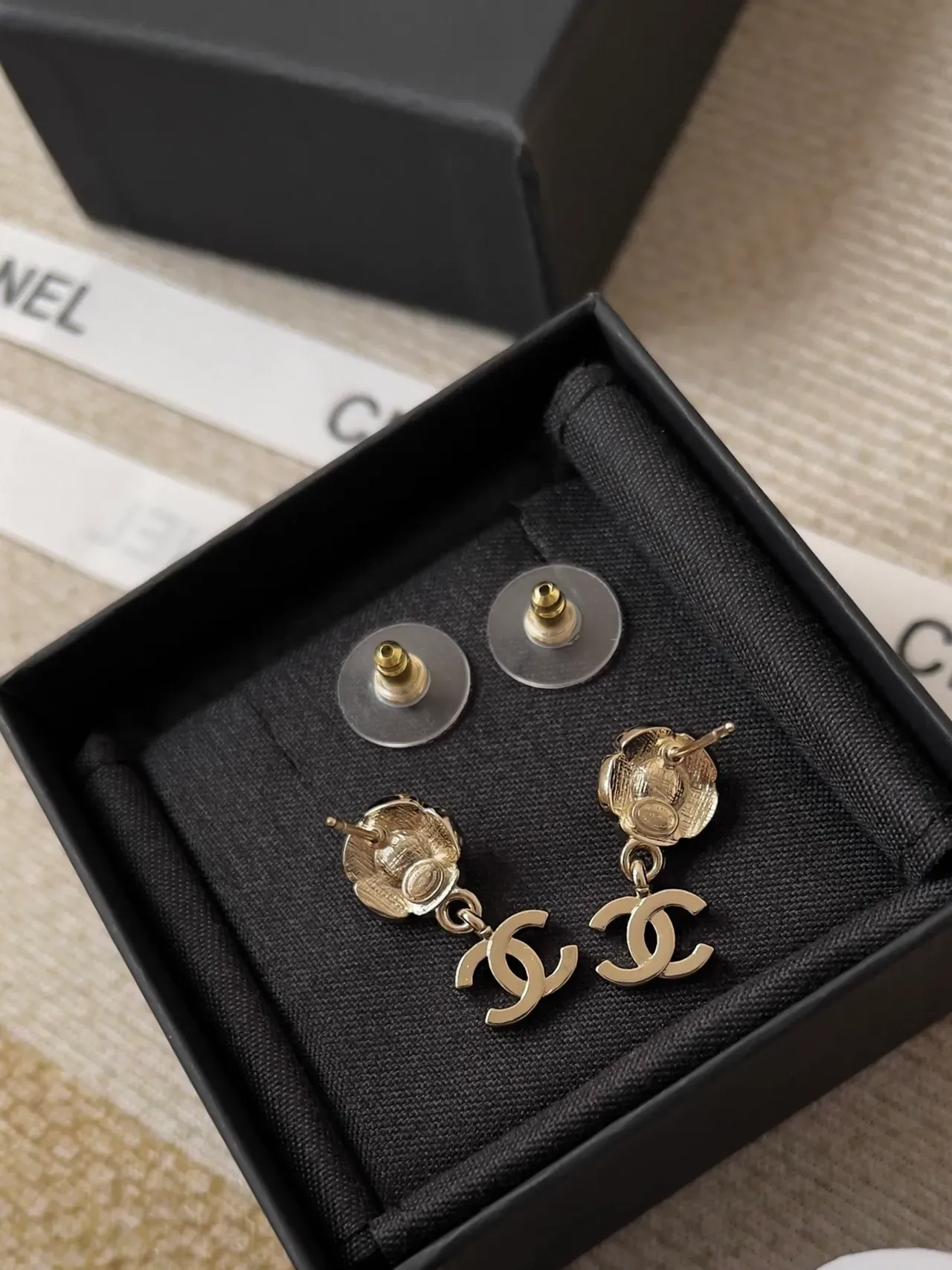 Chanel Floral Pearl CC Logo Drop Earrings 3