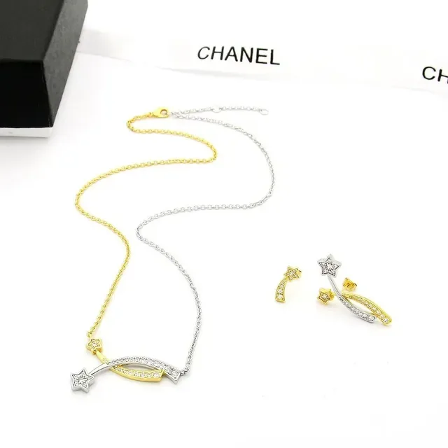 Chanel Gold Silver Comet-Shaped Dual-Tone Earrings 2