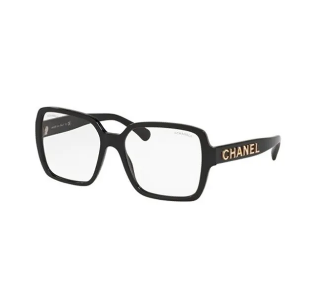 Chanel كبير مربع أسود أبيض إطار أسيتات سميك نظارات بصرية 9