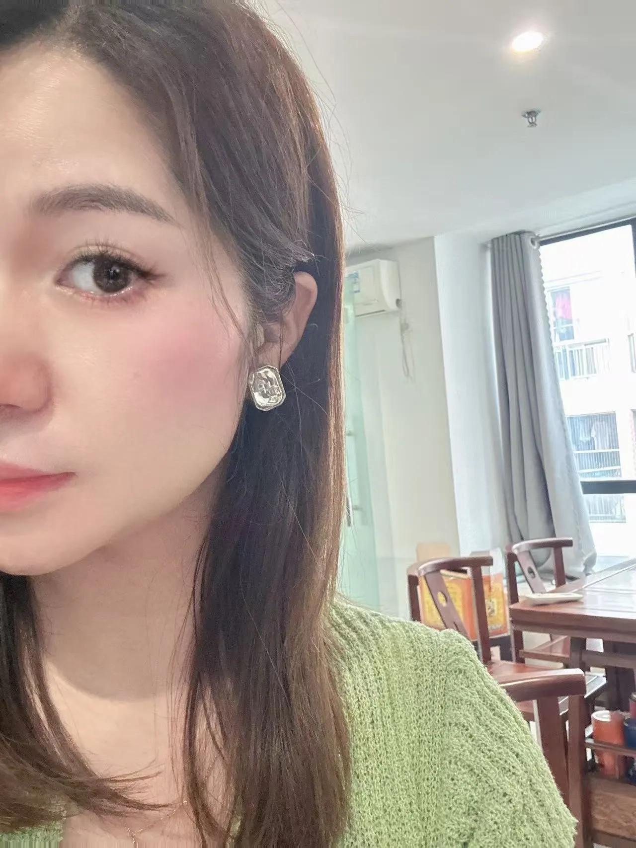 Chanel Rectangular CC Translucent Stud Earrings 6