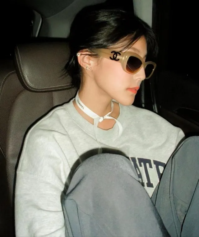 Chanel gafas de sol marco de acetato gris translúcido transparente silueta rectangular 2