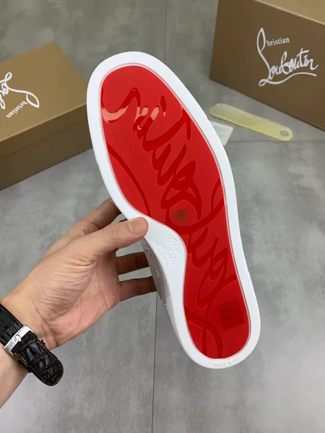 Christian Louboutin Zapatillas lifestyle blancas de malla y cuero low-top 2