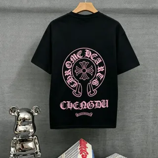 Chrome Hearts चेंगदू ग्राफिक प्रिंट काली टी-शर्ट