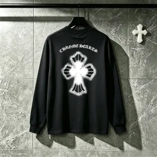 Chrome Hearts Cross Graphic Black Long-Sleeve T-Shirt — catalogue photo via WWTop Yupoo