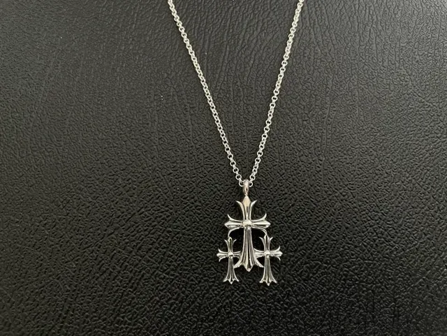 Chrome Hearts Crucifix चांदी धातु क्रॉस पेंडेंट नेकलेस 4
