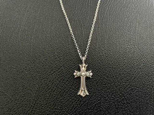 Chrome Hearts Crucifix चांदी धातु क्रॉस पेंडेंट नेकलेस 6