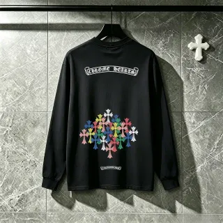 Chrome Hearts Graphic Tee Black Multicolor Long-Sleeve Crewneck T-Shirt by Chrome Hearts — t-shirts supplier, yupoo album photo