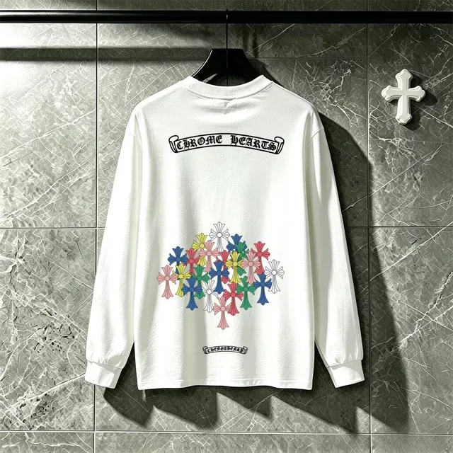 Chrome Hearts Graphic Tee Black Multicolor Long-Sleeve Crewneck T-Shirt 11