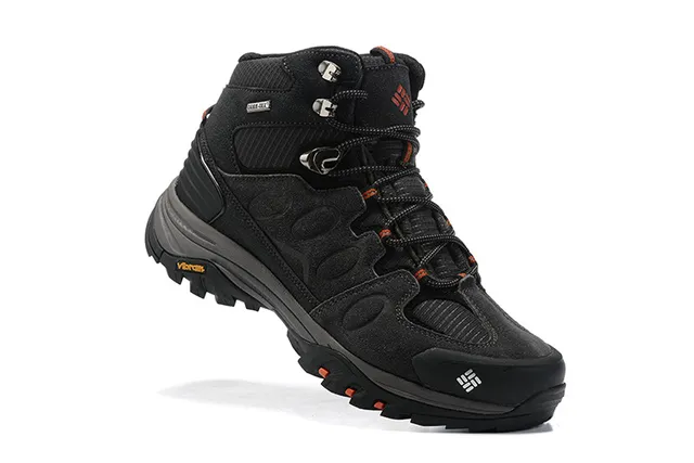 Columbia Bottes de randonnée imperméables à talons hauts noires grises 2