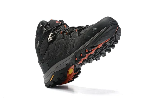 Columbia Bottes de randonnée imperméables à talons hauts noires grises 3