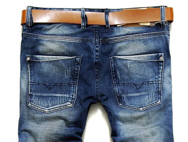 Diesel Cropped Relaxed-Fit Distressed Blue Jeans 4