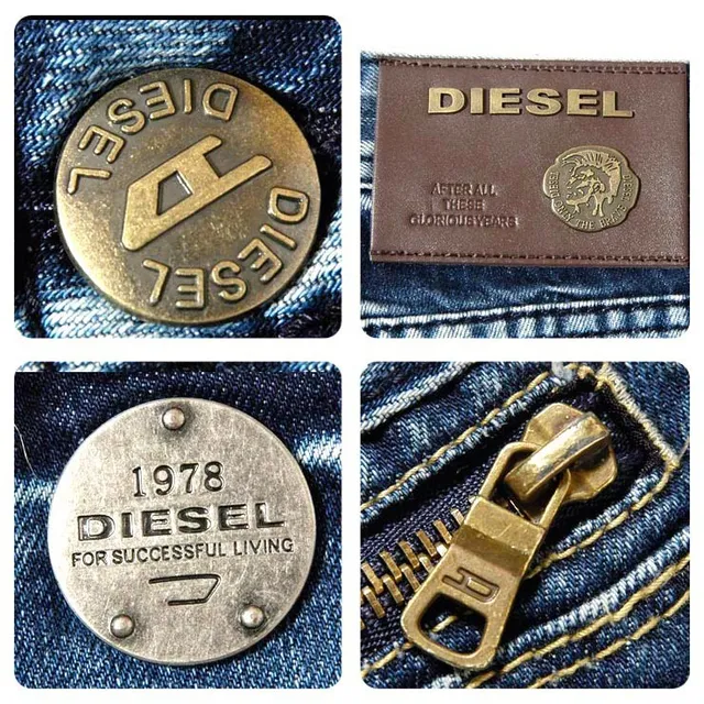 Diesel 中洗 破损 修身直筒 牛仔裤 13