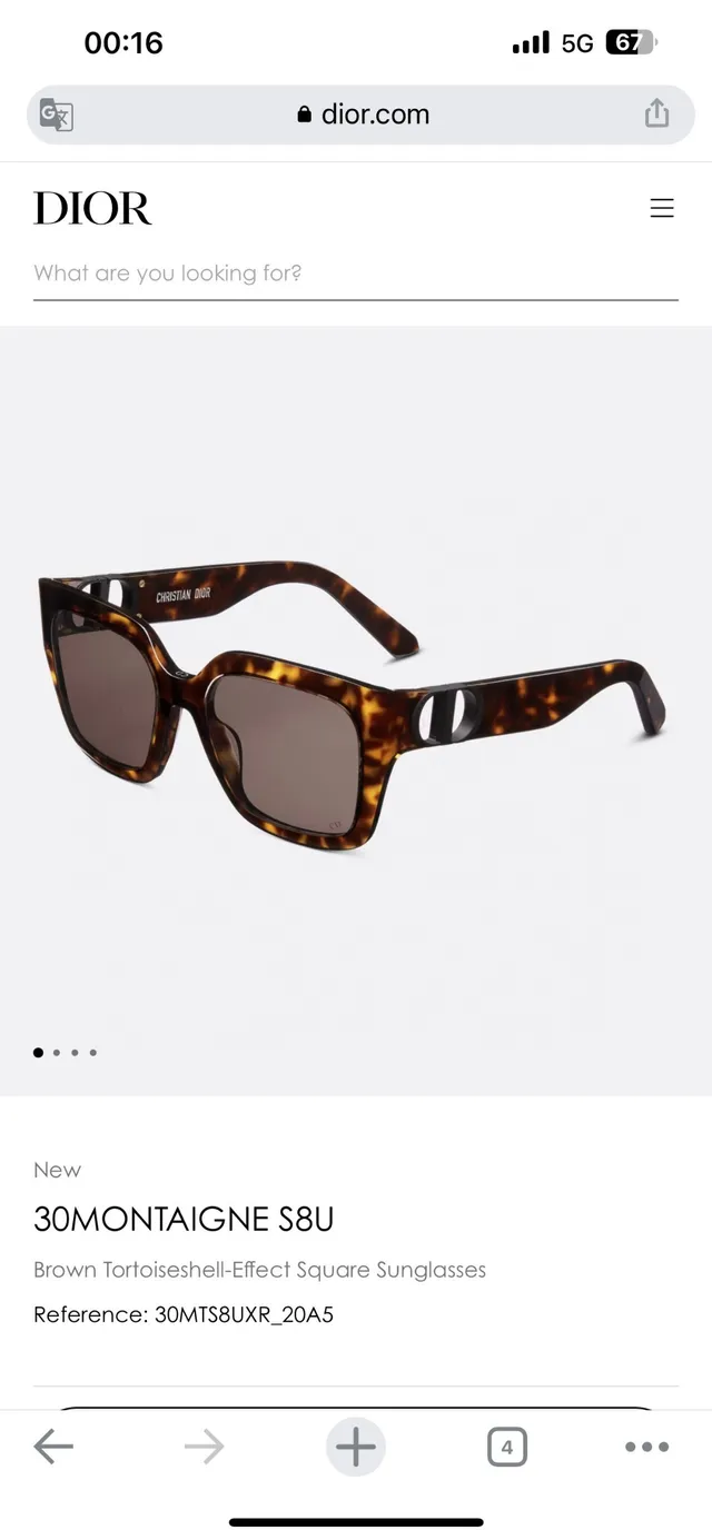 Dior 30 Montaigne S8U Beige-Pink Square Sunglasses 4