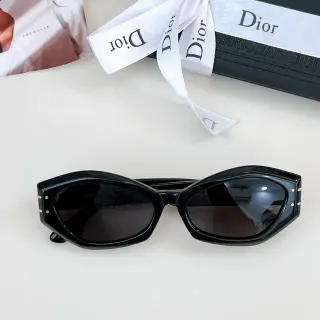 Dior Angular Geometric Glossy Black Sunglasses