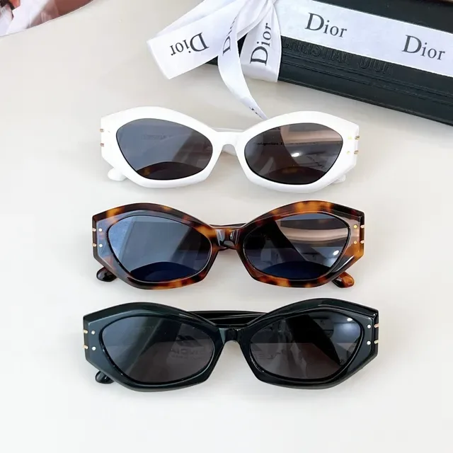 Dior Gafas de Sol Angulares Geométricas Brillantes Negro 3