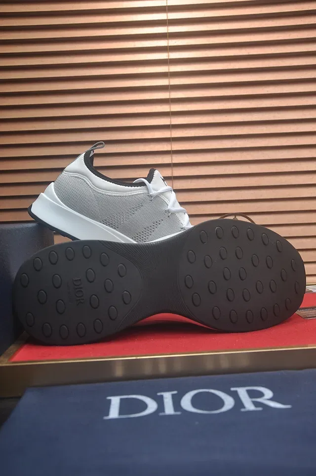 Dior B23 Gray Black Knit Mesh Upper Integrated Lace System Lifestyle Sneakers 7