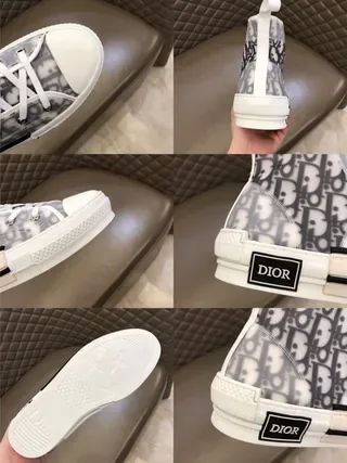 Dior B23 Monogram-Print High-Top Lifestyle Sneakers 3