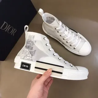 Dior B23 সাদা কালো হাই-টপ স্বচ্ছ মেশ উপরের লাইফস্টাইল স্নিকার