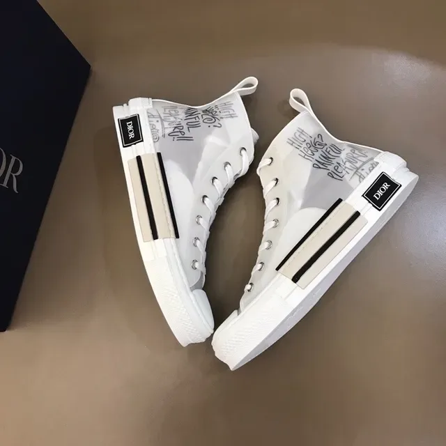 Dior B23 Blanc Noir Haut Transparents Maille Supérieure Lifestyle Sneakers 7