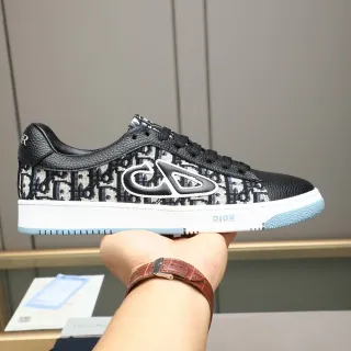 ديور سنيكرز لايف ستايل أسود أزرق Oblique Jacquard أعلى CD لوجو أوفرليه