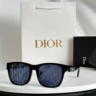 Dior Lunettes de soleil cadre rectangulaire acétate construction noir bleu
