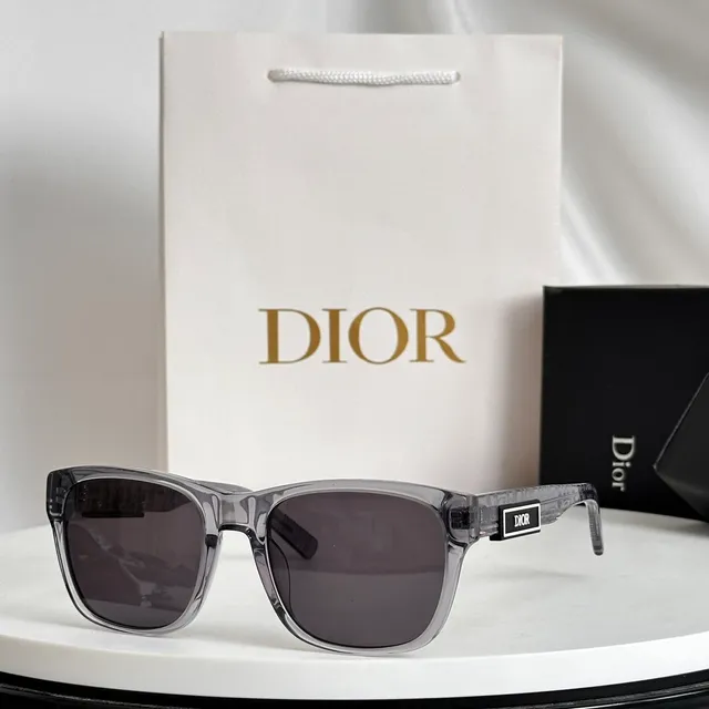 Dior Black Blue Rectangular Frame Acetate Construction Sunglasses 9