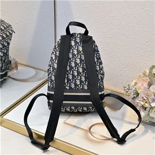 Dior Book Tote ميني باك باك بحري Oblique Monogram كاجوال باك باك 7