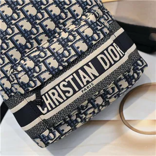 Dior Book Tote ميني باك باك بحري Oblique Monogram كاجوال باك باك 8