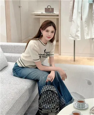 Dior Book Tote ميني باك باك بحري Oblique Monogram كاجوال باك باك 11