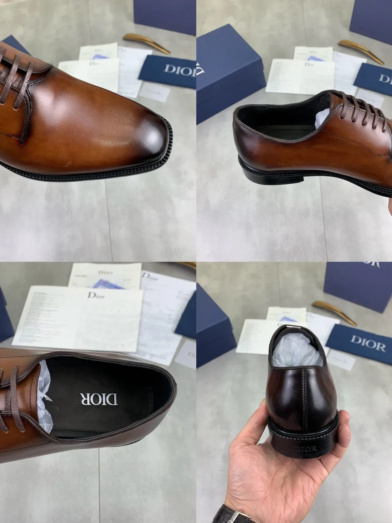 Dior বাদামী ক্যাপ-টো অক্সফোর্ড জুতো 2
