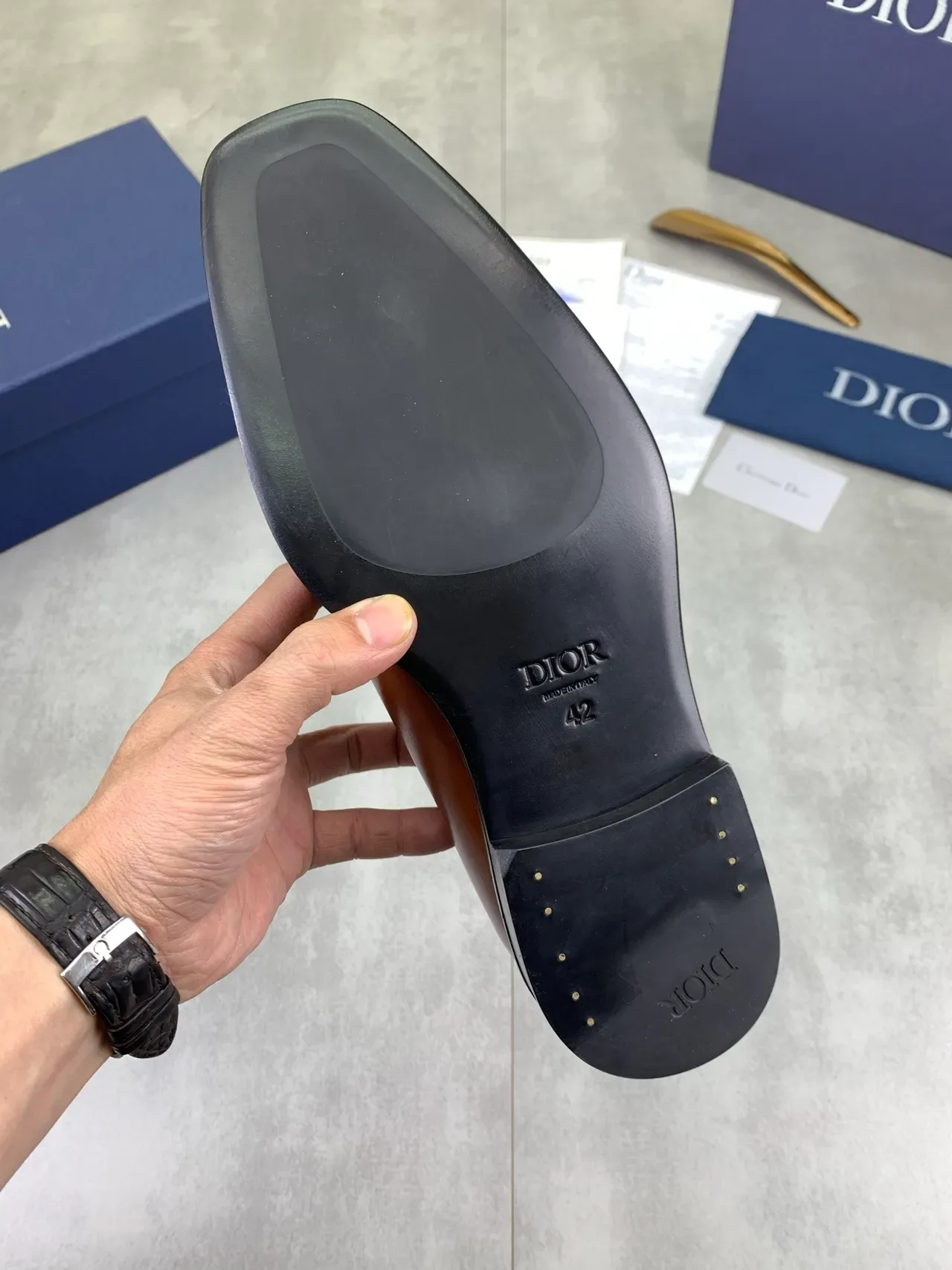 Dior বাদামী ক্যাপ-টো অক্সফোর্ড জুতো 3