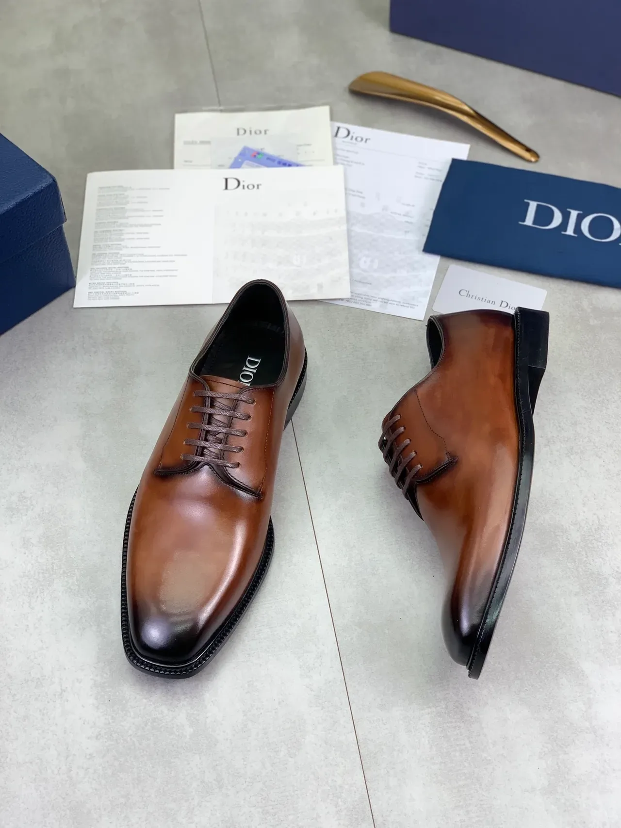 Dior বাদামী ক্যাপ-টো অক্সফোর্ড জুতো 4