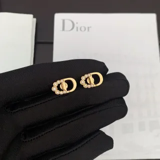 Dior CD boucle Clous d'oreilles Perle
