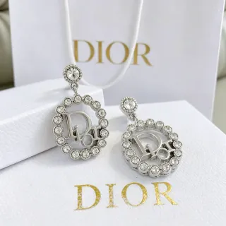 Dior Crystal-Embellished Logo أقراط