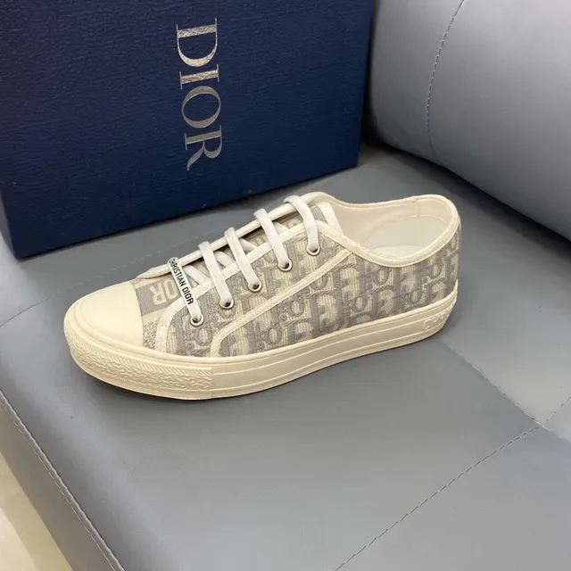 Dior Gris Beige Monogrammed Canvas Rubber Toe Cap Zapatillas Lifestyle 5