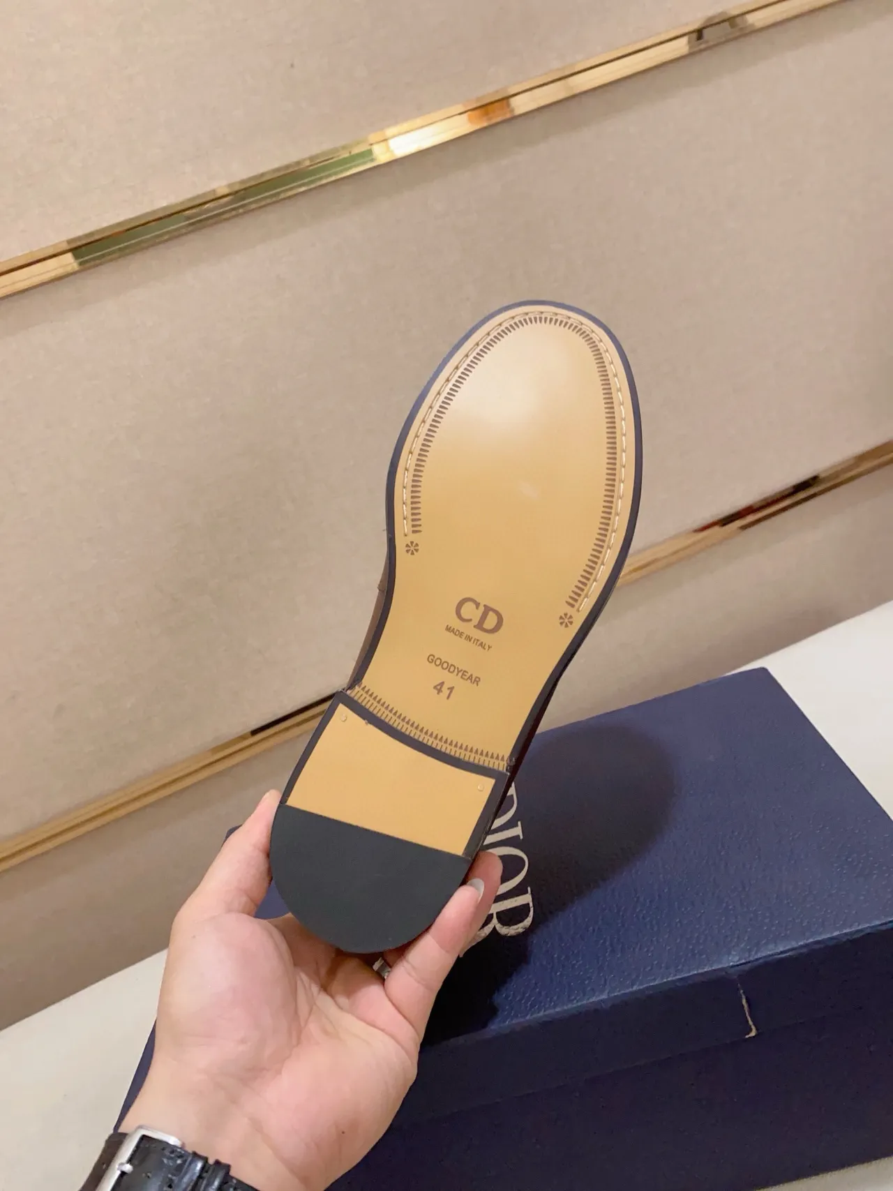 Dior Horsebit 1955 حذاء ليفر بني جلدي 2