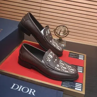 Dior Oblique 棕色皮革印花 Vamp 乐福鞋